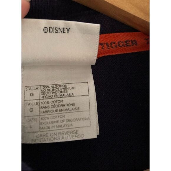 The Disney Store Authentic Tigger Long Sleeve Polo Blue Orange Size L - Picture 10 of 11